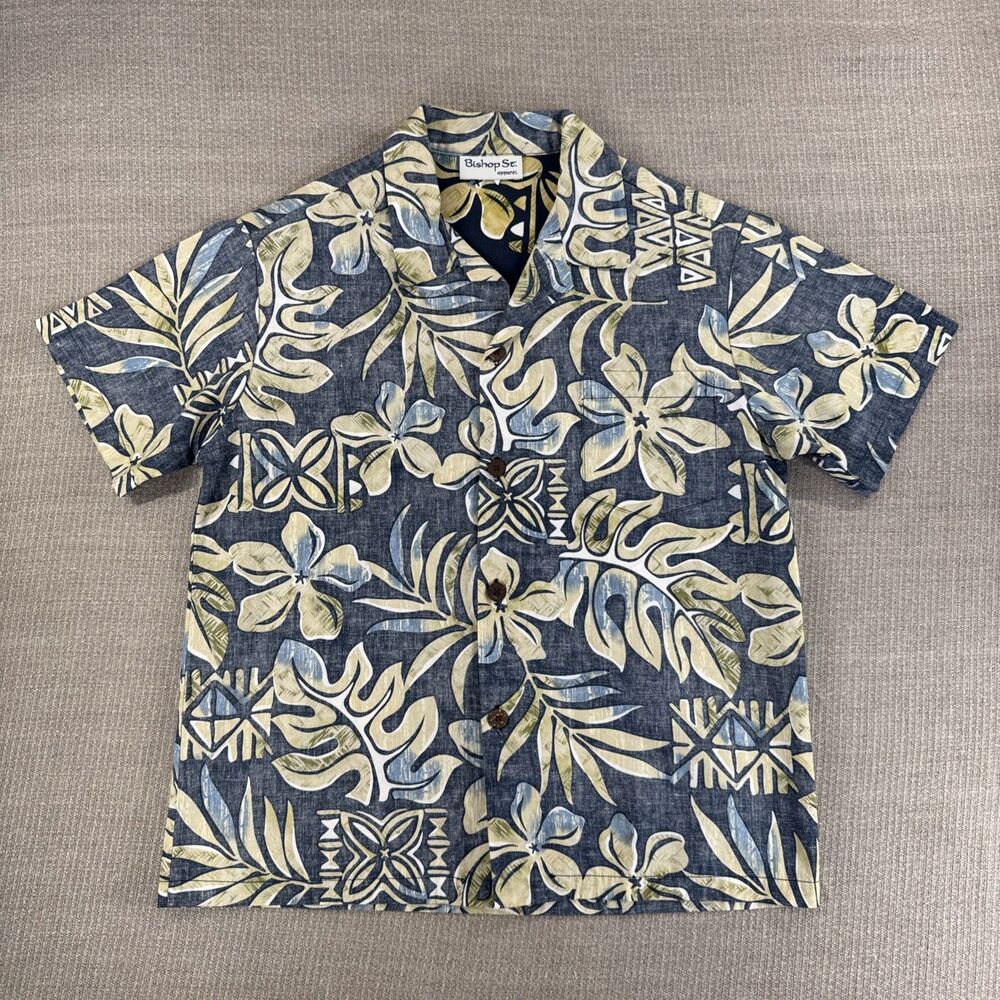 Vintage Bishop St. Apparel Hawaiian Shirt Women’s Size M Cool Reverse Print